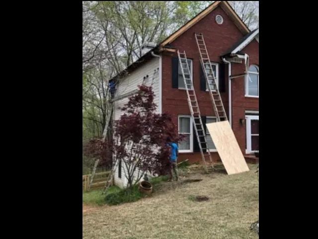 House undergoing exterior repairs – CBA Remodeling